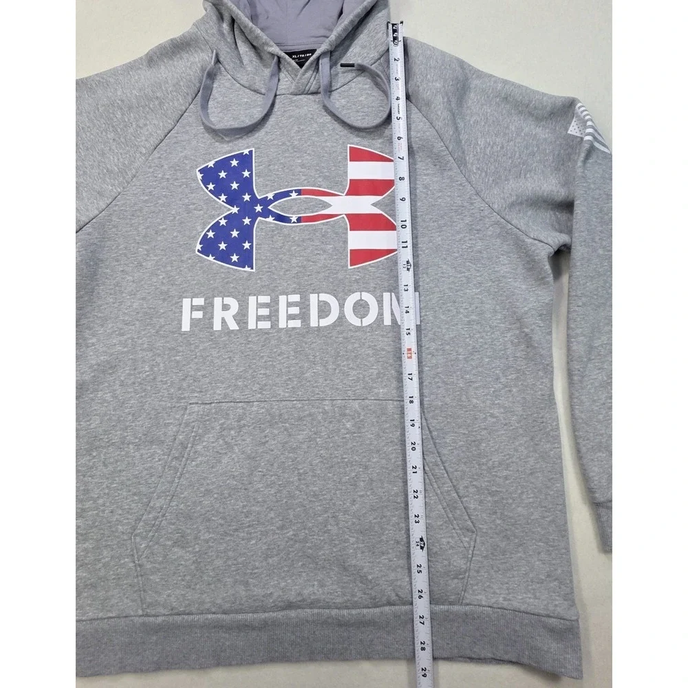 Under Armour Freedom Hoodie Mens XL Pullover Sweatshirt USA Flag Red Blue White‎